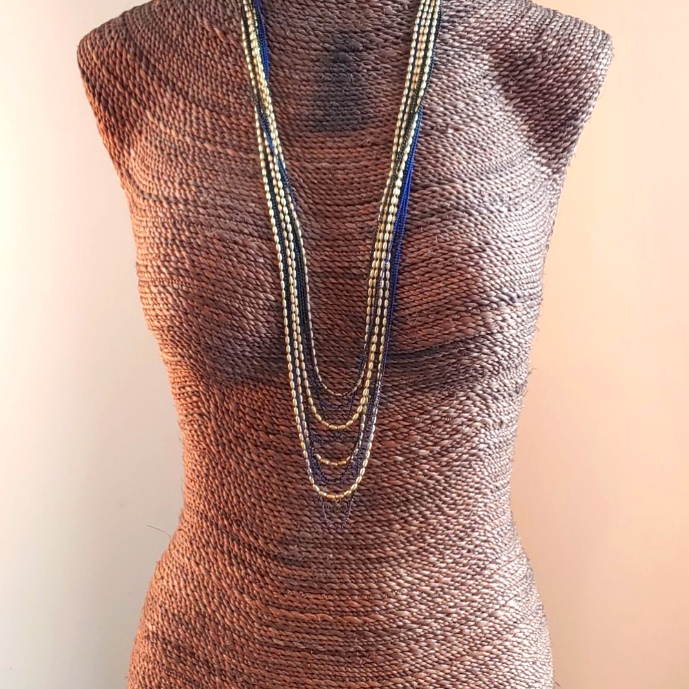 Gold and beads long necklace